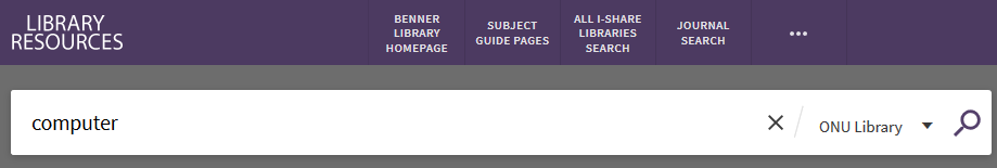 ONU Library Search Bar Image ONU library search bar Image